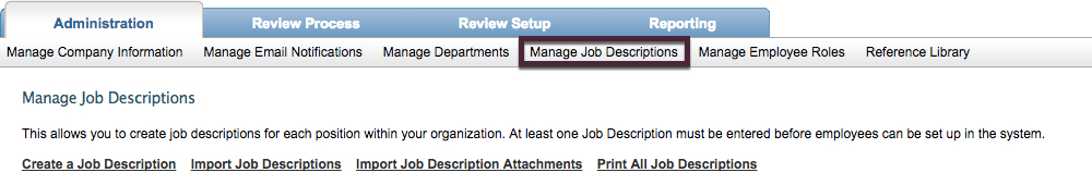 create job descriptions reviewsnap performance management